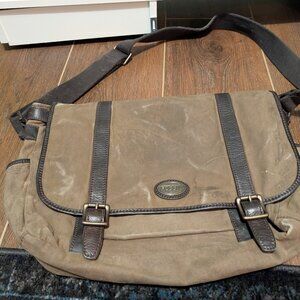 Fossil messenger bag estate canvas khaki/brown